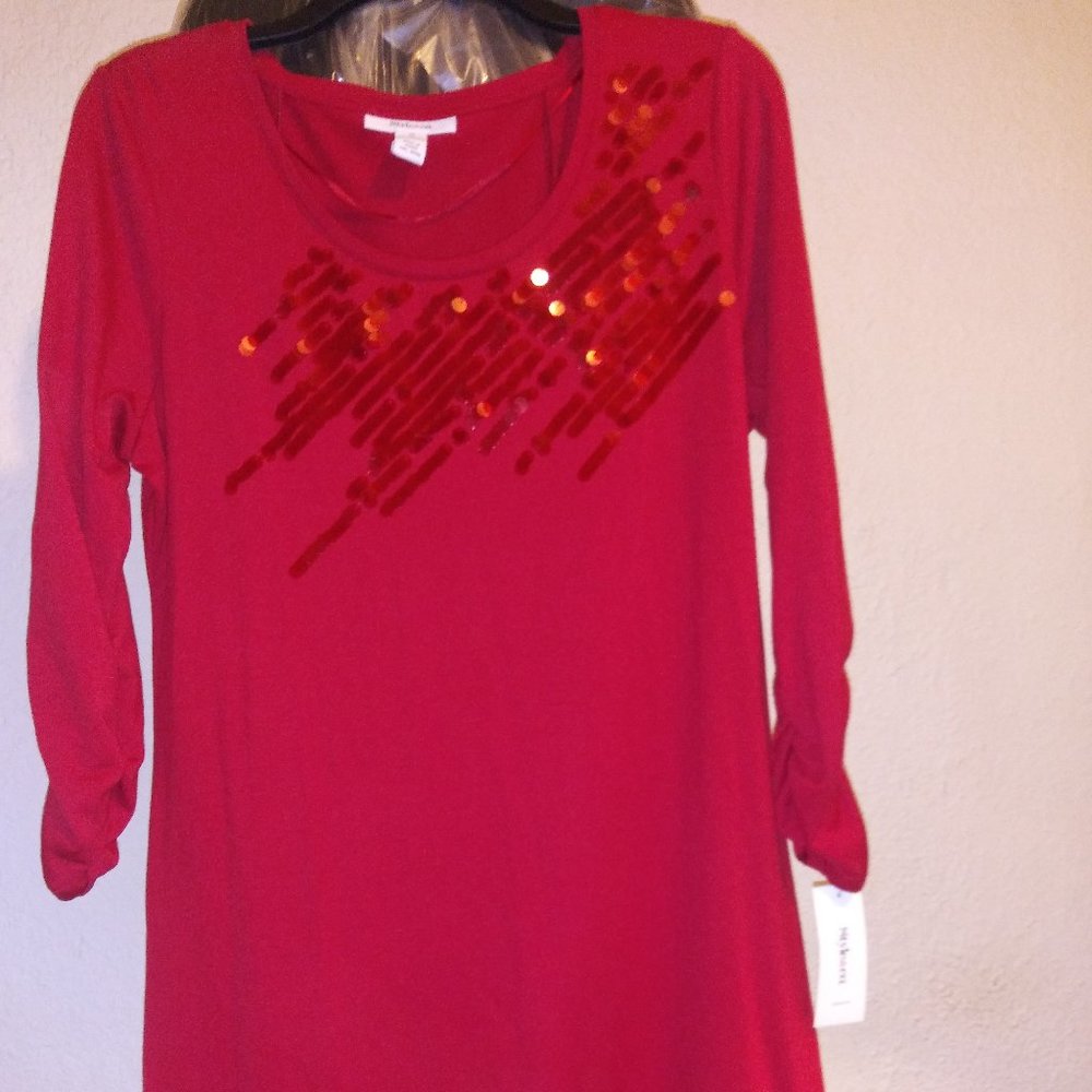Style&Co M Red woman  tunic NWT